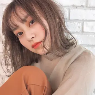 ミディアム カラー ヘアアレンジ 対馬 粘音のヘアスタイル