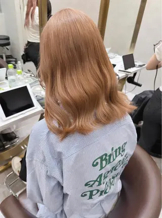 ミディアム カラー ヘアアレンジ 天神/ブリーチ/ ブリーチなしカラーのヘアスタイル