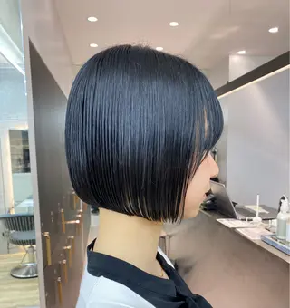 ショート カラー レイヤーボブ縮毛矯正 韓国RINAのヘアスタイル
