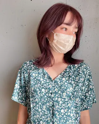 セミロング カラー 東 みのりのヘアスタイル