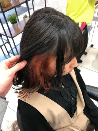 ミディアム カラー 渕向 克海のヘアスタイル