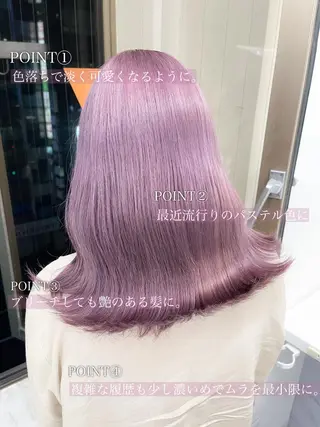 カラー ハイトーン×レイヤー カットTAKUMIのヘアスタイル