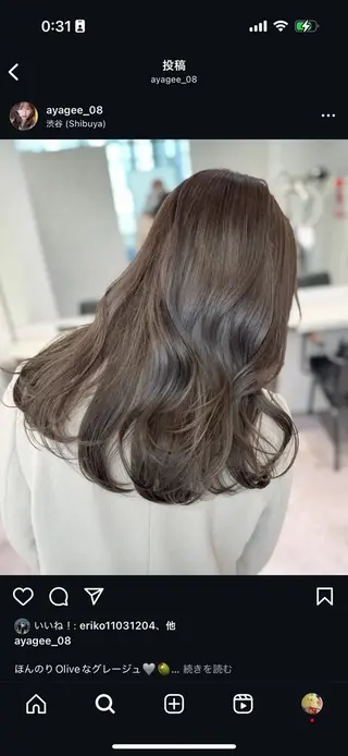 セミロング カラー 透明感カラー 🪽AYAKAのヘアスタイル