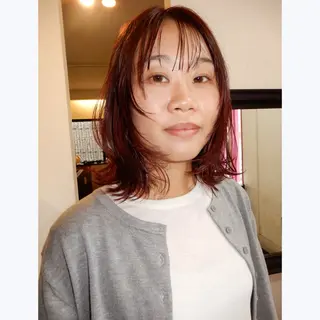 ミディアム カラー デザインカット🎨 ボブ🫟おざきのヘアスタイル