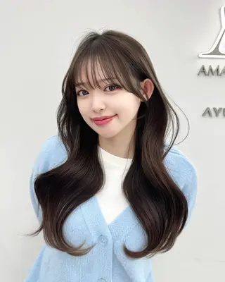 ロング カラー 韓国ヘア　紗希 🦋のヘアスタイル