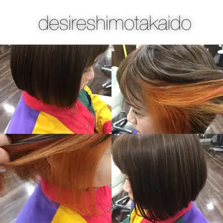 ミディアム カラー 薄田 珠美のヘアスタイル