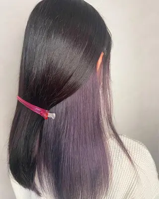 セミロング 🦄艶カラー×韓国 NANA💎🐬のヘアスタイル