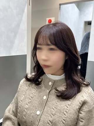 セミロング 💖ブリーチなし透明 感💖ASAHIのヘアスタイル