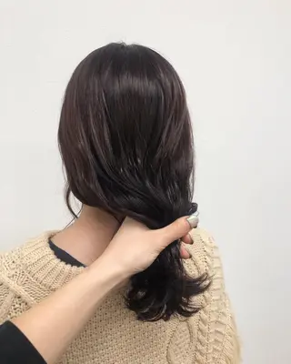 セミロング カラー ヘアアレンジ 酸性縮毛矯正🧴韓国 レイヤー/髪質改善のヘアスタイル