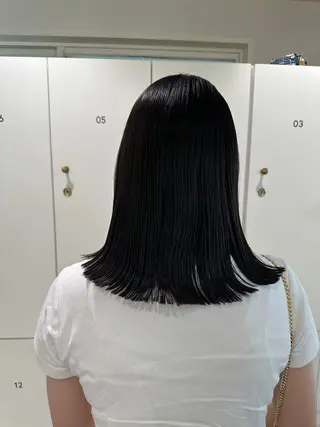 ミディアム 切りっぱなし/髪質 改善矯正/さやか🫧のヘアスタイル