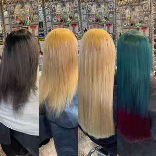 ショート カラー ヘアアレンジ 🌈派手髪エクステ ブレイズ🌈ひろとのヘアスタイル