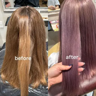 ミディアム 似合わせレイヤー/ Wカラー🧸こころのヘアスタイル