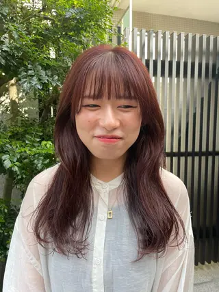 ロング カラー mei|顔まわり ×透明感カラーのヘアスタイル