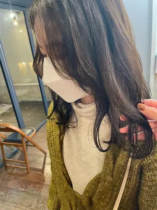 ミディアム カラー ヘアアレンジ 抜け感ボブ×パーマ ｜kazaneのヘアスタイル