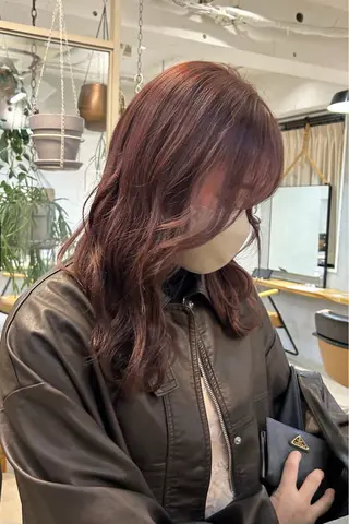セミロング カラー じゅわっと暖色カラー 🍊Moemiのヘアスタイル