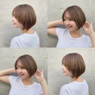 ショート カラー シアカラー×髪質改善 技術保証/浦前翼のヘアスタイル