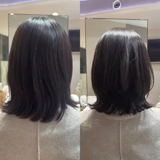 ミディアム 頭から整える美容師 松田のヘアスタイル