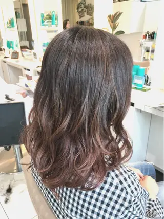 ミディアム カラー 山崎俊輔/髪質改善 /バレイヤージュのヘアスタイル