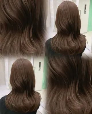 セミロング カラー ヘアアレンジ 赤み消し🫧韓国ヘア 🫧藤岡誠也のヘアスタイル