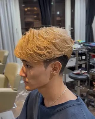 カラー メンズ 漢眉毛/メンズパーマ /メッシュ/ヒロヤのヘアスタイル