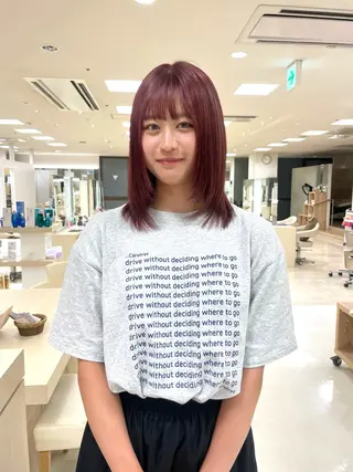 ミディアム カラー ヘアアレンジ 🍒KIKUCHI KANAE🍒のヘアスタイル