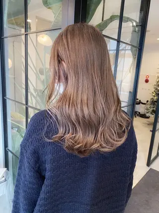 セミロング カラー ヘアアレンジ ベージュカラー🧸/ 松崎/東区/田中理沙のヘアスタイル