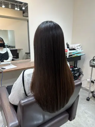 セミロング 縮毛矯正+モテカラー 🎀✨MIHOのヘアスタイル
