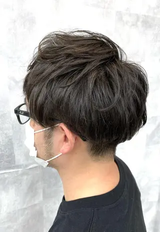 ショート パーマ メンズ 【𝐀𝐬𝐡大森】 石崎竜祐のヘアスタイル