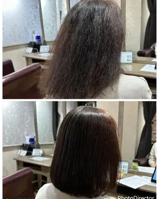 ショート 髪質改善個室サロン' 白髪ぼかし・縮毛矯正のヘアスタイル