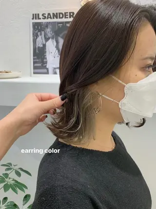 セミロング カラー ブリーチなしWカラー /レイヤー🎀マリノのヘアスタイル