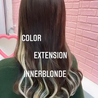 ロング カラー エクステ🩵ブリーチ 韓国ヘア🩵KAEのヘアスタイル
