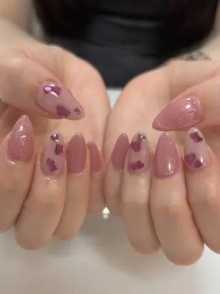 ショート momo 長さだしのネイルデザイン