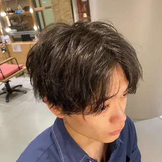 ショート パーマ メンズ 梅田茶屋町メンズ 専門美容師 山元一平のヘアスタイル