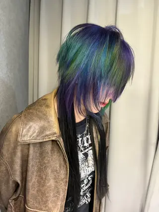 ロング カラー jyui/原宿 ハイトーン/デザインのヘアスタイル