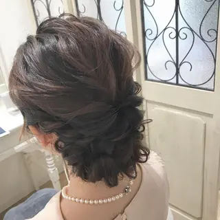 セミロング ヘアアレンジ Lall  You 大阪所属・🥛洒落髪小顔cut なら龍崎🥛のヘアスタイル