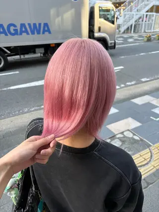 カラー 紅/博多ブリーチ/ ハイトーン/透明感のヘアスタイル