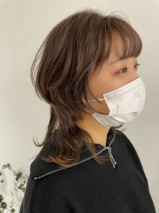 セミロング カラー 髪質改善ストレート 🌈似合わせカットのヘアスタイル