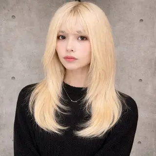 ミディアム カラー ✨ブリーチ支持No1 複雑履歴修正/舘岡のヘアスタイル