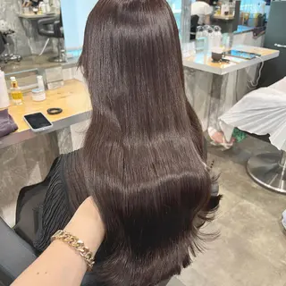 ミディアム カラー ヘアアレンジ 韓国風ベージュ🤎 赤みなし🌿横浜🤎のヘアスタイル