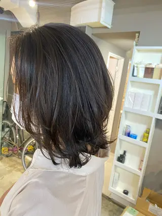 ミディアム カラー ヘアアレンジ メンズ キッズ ネイル マツエク・マツパ 透明感カラー🤎 ゆりのヘアスタイル