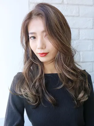 セミロング カラー パーマ ヘアアレンジ ITbyALBUM 中野店のヘアスタイル