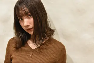 ミディアム カラー fuchigami suzunoのヘアスタイル
