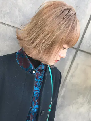 ミディアム カラー TOMOYA/ ショート、レイヤーのヘアスタイル