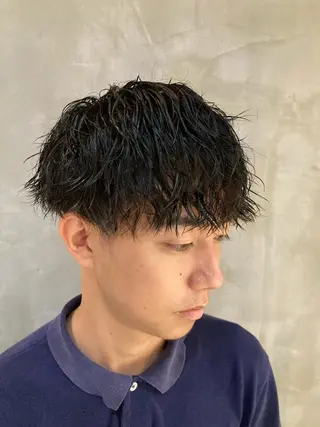 ショート パーマ メンズ 波巻きスパイラルパー マ/シャドウパーマ駿のヘアスタイル