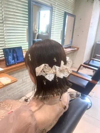 ミディアム ヘアアレンジ 暖色カラー/アレンジ /束間まつげ🌼のヘアスタイル