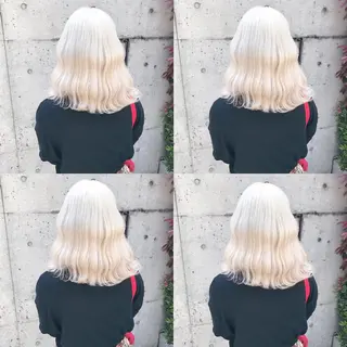 ミディアム カラー ヘアアレンジ TAKUMAブリーチ /切りっぱなし🪽のヘアスタイル
