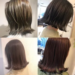 ミディアム カラー 平原 ミレイのヘアスタイル