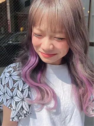 セミロング カラー 💎ルフレ歌舞伎町 💎プルエクステのヘアスタイル