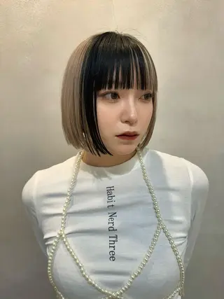 カラー ボブ/ニュアンス パーマ/sen🩶のヘアスタイル