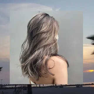 ロング カラー パーマ ヘアアレンジ メンズ キッズ ネイル マツエク・マツパ アイブロウ ハイトーンNo.1 👩🏼NaGiSaのヘアスタイル